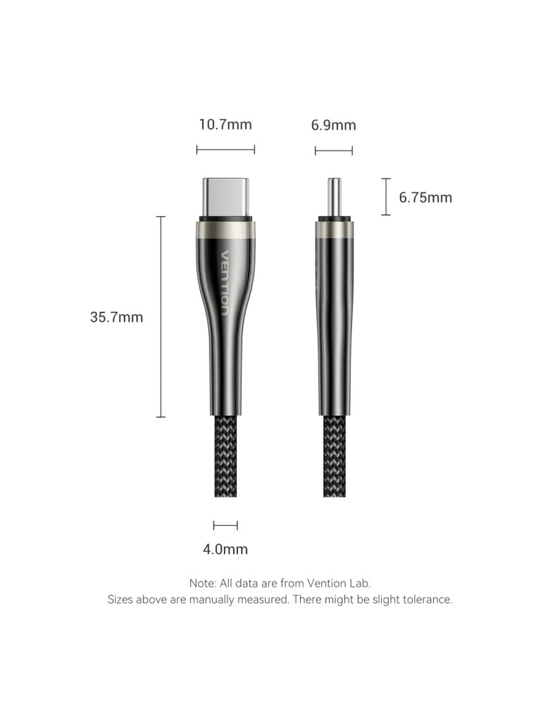 USB кабел Vention Type-C to Type-C, 1.2m, 240W, PD 3.1, 5A - CTYBAV - 13