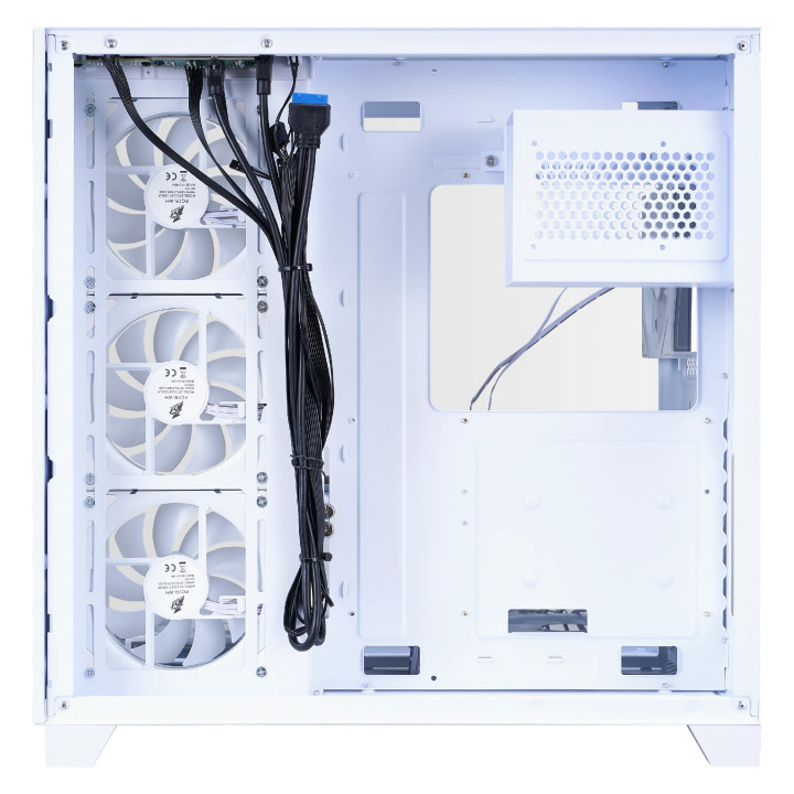 Кутия за компютър 1stPlayer MEGAVIEW MV8, Middle Tower ATX, Бяла, Tempered Glass, 7 x 120mm A-RGB вентилатори - MV8-TP-WH-6FC7R-