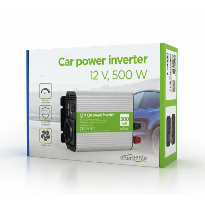 Инвертор за автомобил Gembird EG-PWC500-01, 500W, 230V AC, USB-A - EG-PWC500-01 - 4