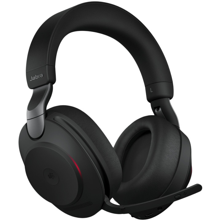 Професионални безжични слушалки Jabra Evolve2 85 Link380c MS, безжични, активна шумоизолация ANS, микрофон, черни - 28599-999-89