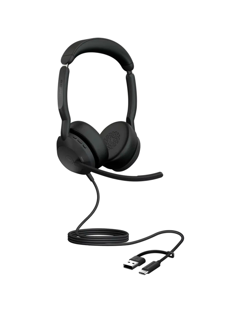 Професионални бизнес слушалки с активно шумопотискане JABRA Evolve2 50, Стерео, USB-C/USB-A, ANC, Черни - 25089-999-799 - 3