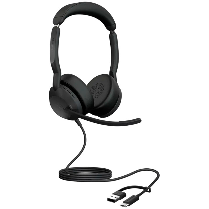 Професионални бизнес слушалки с активно шумопотискане JABRA Evolve2 50, Стерео, USB-C/USB-A, ANC, Черни - 25089-999-799 - 3