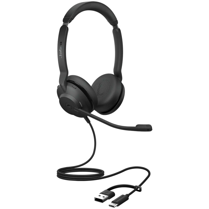 Професионални стерео слушалки JABRA Evolve2 30 SE, Стерео, USB-A/USB-C, 1.5m кабел - 23189-989-779 - 4