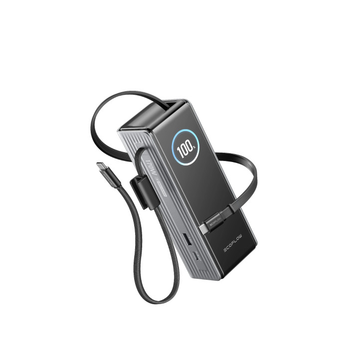 Преносима батерия Ecoflow Rapid 25K, 25000mAh, 170W, USB-C, вграден кабел, TFT дисплей - RAPID25K - 5