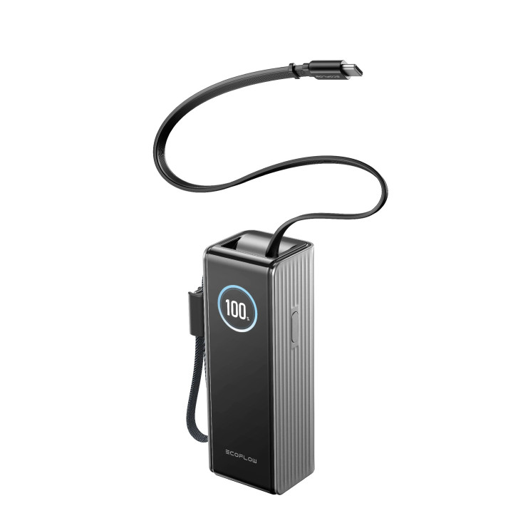Преносима батерия Ecoflow Rapid 25K, 25000mAh, 170W, USB-C, вграден кабел, TFT дисплей - RAPID25K - 9