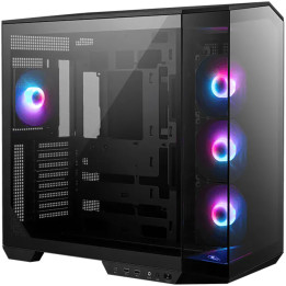 Кутия за компютър MSI MAG PANO 100R PZ, Midi Tower ATX, 4x 120mm ARGB вентилатори, Tempered Glass, черна - 4711377231565 - 1