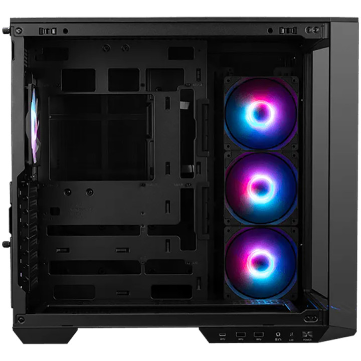 Кутия за компютър MSI MAG PANO 100R PZ, Midi Tower ATX, 4x 120mm ARGB вентилатори, Tempered Glass, черна - 4711377231565 - 2