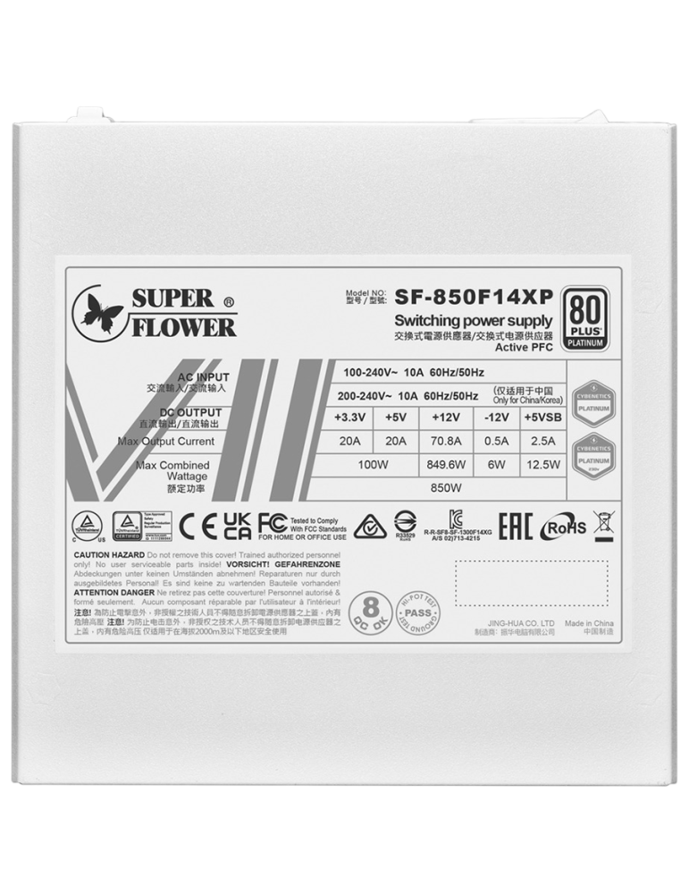 Модулно захранване Super Flower Leadex VII Platinum PRO 850W, 80 Plus Platinum, Fully Modular, 140mm вентилатор, ATX 3.1 - SF-85