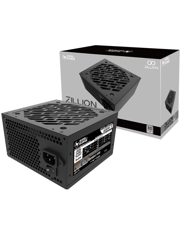 Захранване Super Flower Zillion DW White 650W, 650W ATX, 80 Plus White, 120mm вентилатор - SF-650Z12DW - 1