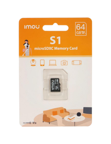 microSD карта IMOU 64GB Class 10 U3 V30, 95MB/s четене, 25MB/s запис - 6939554929755 - 1