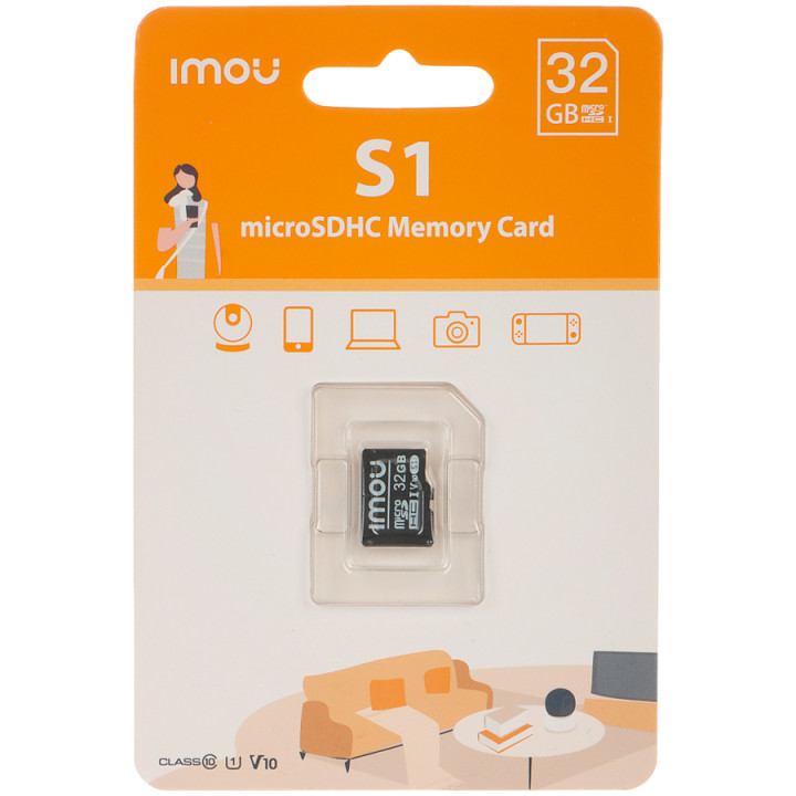 microSD карта IMOU 32GB, UHS-I Class 10 V10 - ST2-32-S1 - 1