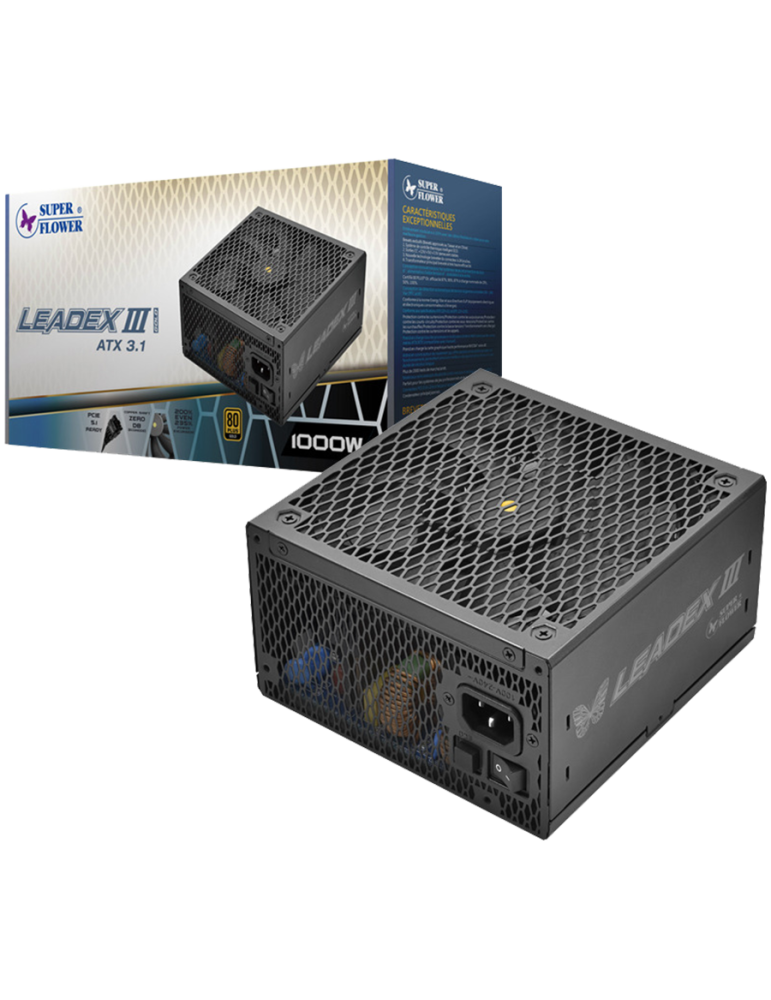 Модулно захранване Super Flower Leadex III Gold 1000W, ATX 3.1, 80 Plus Gold, Fully Modular, 140mm Fan - SF-1000F14GE - 2