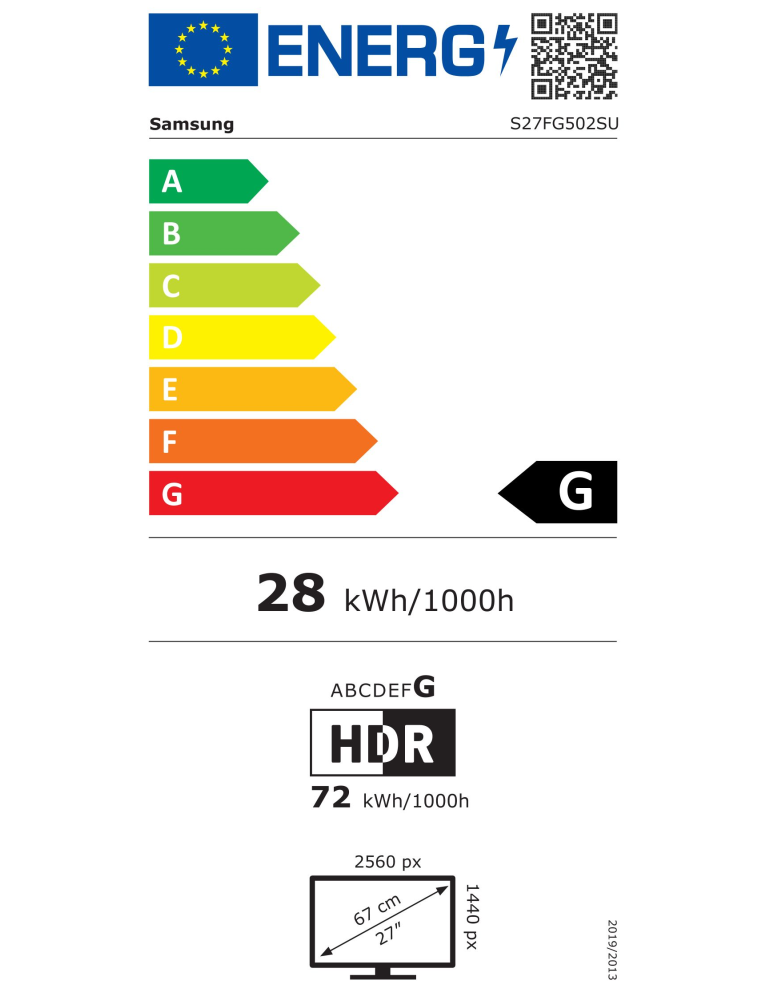 Монитор Samsung Odyssey G5 LS27FG500SUXEN, 27" QD-OLED 2560x1440 180Hz - 6