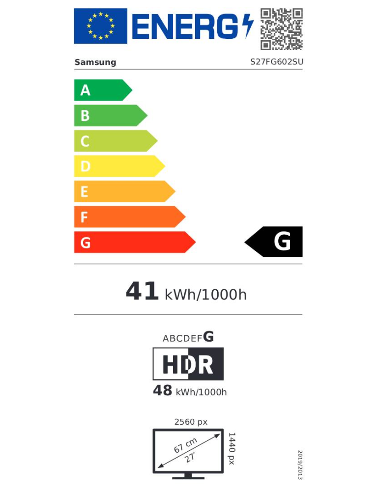 Монитор Samsung Odyssey G6 LS27FG602SUXEN, 27" OLED 2560x1440 500Hz, DCI-P3, DP 1.4, HDMI 2.1 - 8