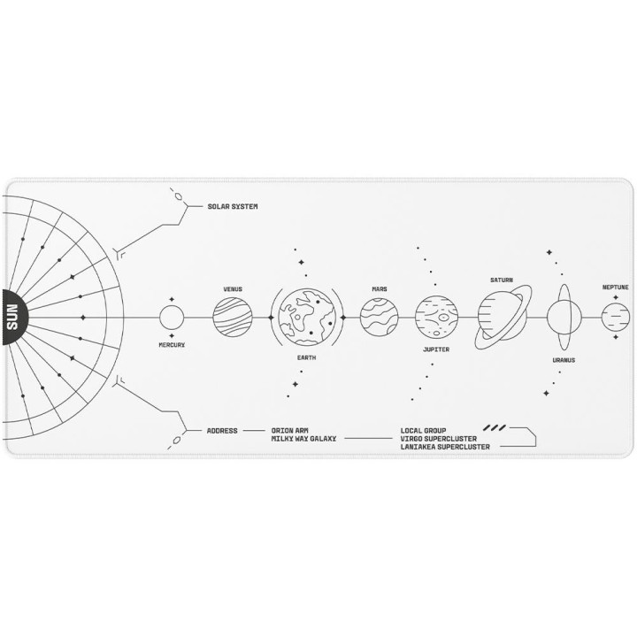 Геймърска подложка Dark Project Terra Nova White XL, 900x400x4mm - DPMP_NOVA_WHITE_XL - 1