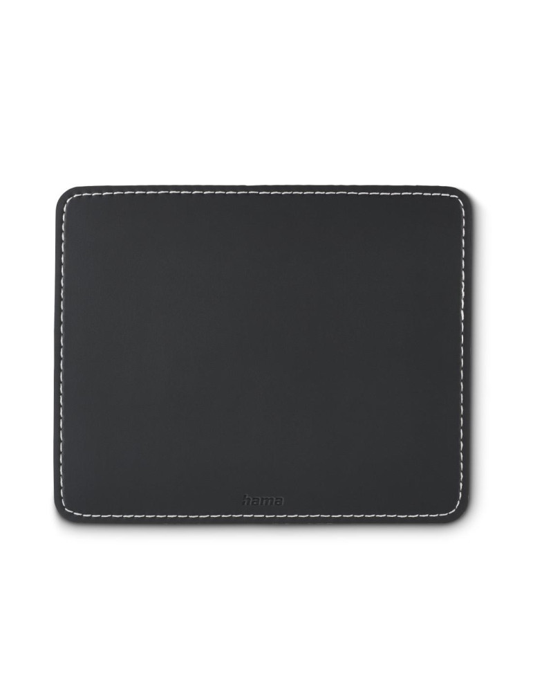 Подложка за мишка HAMA Leather look, 220x180x3mm, Черна, Полиуретан/Каучук - HAMA-126856 - 1