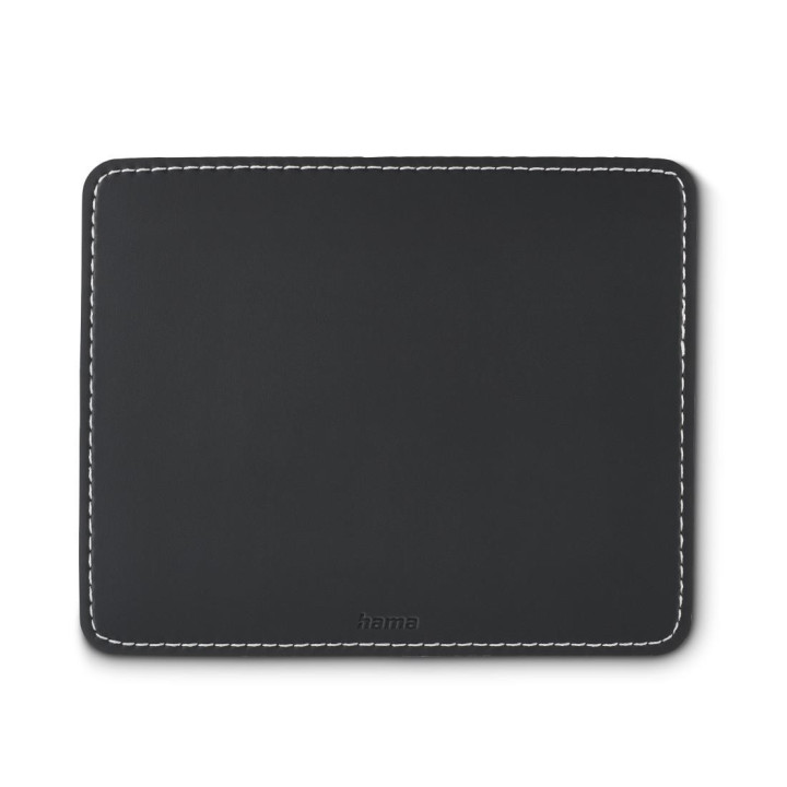 Подложка за мишка HAMA Leather look, 220x180x3mm, Черна, Полиуретан/Каучук - HAMA-126856 - 1