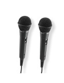 Микрофони HAMA Karaoke, Динамичен, 2 бр., 2.5м кабел, Jack 3.5mm/6.35mm - HAMA-46002 - 2