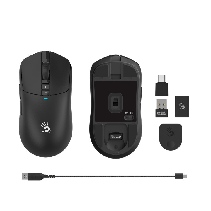 Безжична gaming мишка Bloody R72 Pro, Безжична, 6+1 бутона, PixArt PAW 3395 26000 DPI, 2.4G Wireless - A4-MOUSE-R72PRO - 2