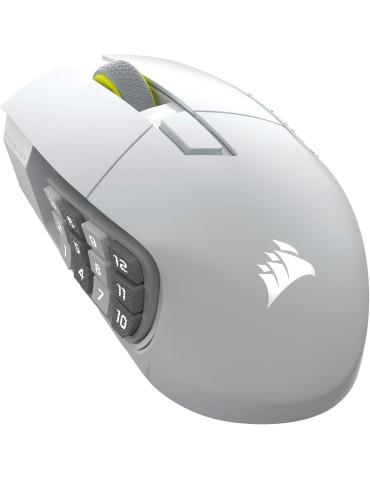 Професионална безжична гейминг мишка CORSAIR Scimitar Elite Wireless SE, оптична 33000 DPI, бяла - CH-9314011-WW - 1