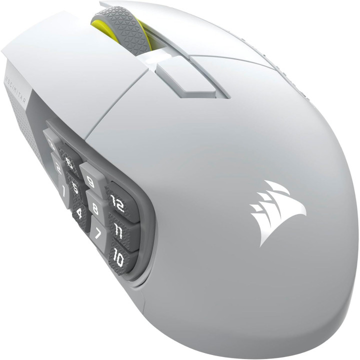 Професионална безжична гейминг мишка CORSAIR Scimitar Elite Wireless SE, оптична 33000 DPI, бяла - CH-9314011-WW - 1