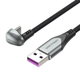 Кабел Vention USB 3.1 Type-C / USB 2.0 AM - 1M Black U-Shaped, Aluminum Alloy 5A - COHHF