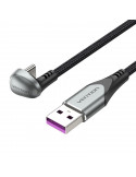 Кабел Vention USB 3.1 Type-C / USB 2.0 AM - 1M Black U-Shaped, Aluminum Alloy 5A - COHHF