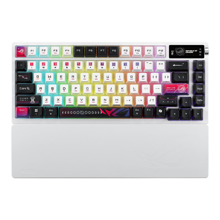 Bluetooth гейминг клавиатура ASUS ROG Azoth X, Механична, Безжична (USB/Bluetooth/RF 2.4GHz), RGB подсветка, Високо профилни бут
