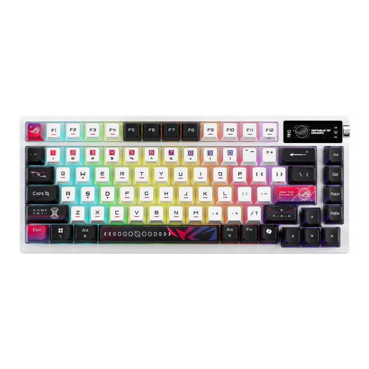 Bluetooth гейминг клавиатура ASUS ROG Azoth X, Механична, Безжична (USB/Bluetooth/RF 2.4GHz), RGB подсветка, Високо профилни бут