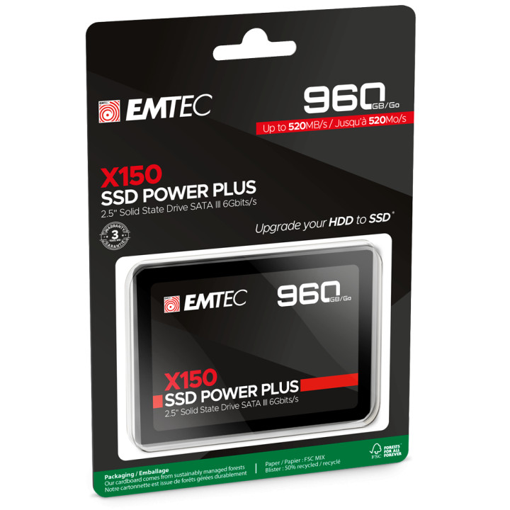 SSD диск EMTEC X150, 960GB SATA III 2.5" - ECSSD960GX150 - 3