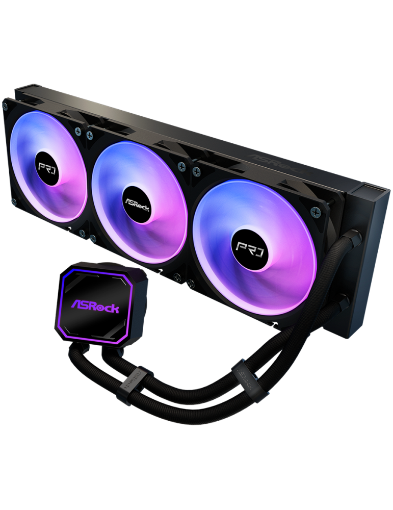 Водно охлаждане за процесор ASROCK Pro 360 ARGB, 360mm AiO, AM4/AM5/LGA1700/LGA1851, 3x120mm, RGB - 90-APRA36-BAAGA6 - 3