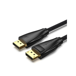 Кабел Vention Display Port 1.4 DP M / M 8K 1m - Cotton Braided, Black - HCCBF