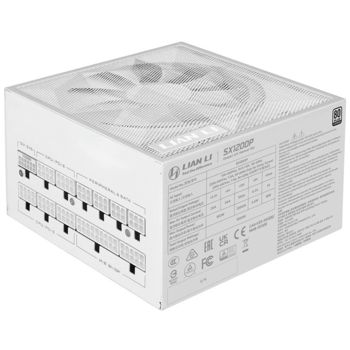 Модулно захранване Lian Li SX1200P, 1200W, 80+ Platinum, ATX 3.1, PCIe 5.1, - G9P.SX1200P.W000.EU - 3