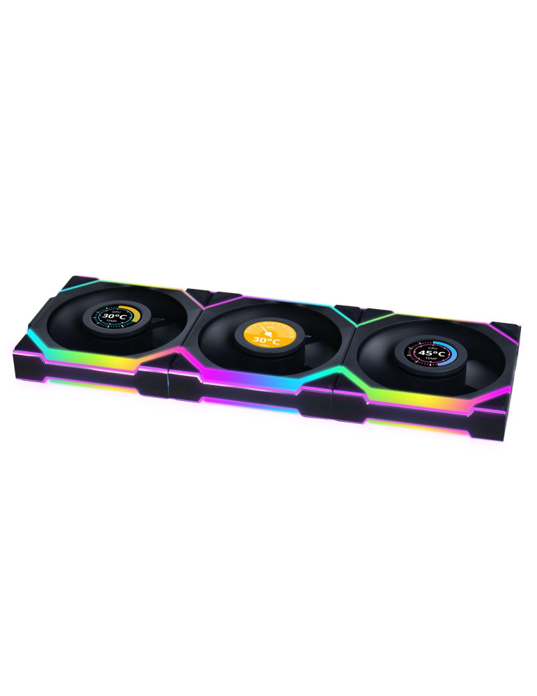 Вентилатор Lian Li UNI FAN SL Wireless LCD 120mm, 350-1900 RPM, ARGB PWM, 31dB - G99.12RSLLCD1W3B.00 - 1