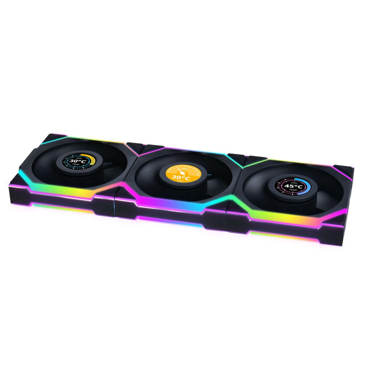 Вентилатор Lian Li UNI FAN SL Wireless LCD 120mm, 350-1900 RPM, ARGB PWM, 31dB - G99.12RSLLCD1W3B.00 - 1