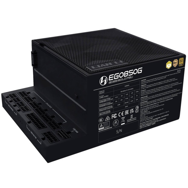 Модулно захранване Lian Li EDGE EGO850 Black, 850W 80+ Gold PCIe 5.1 ATX 3.1, 120mm вентилатор - G9P.EG0850G.B000.EU - 2