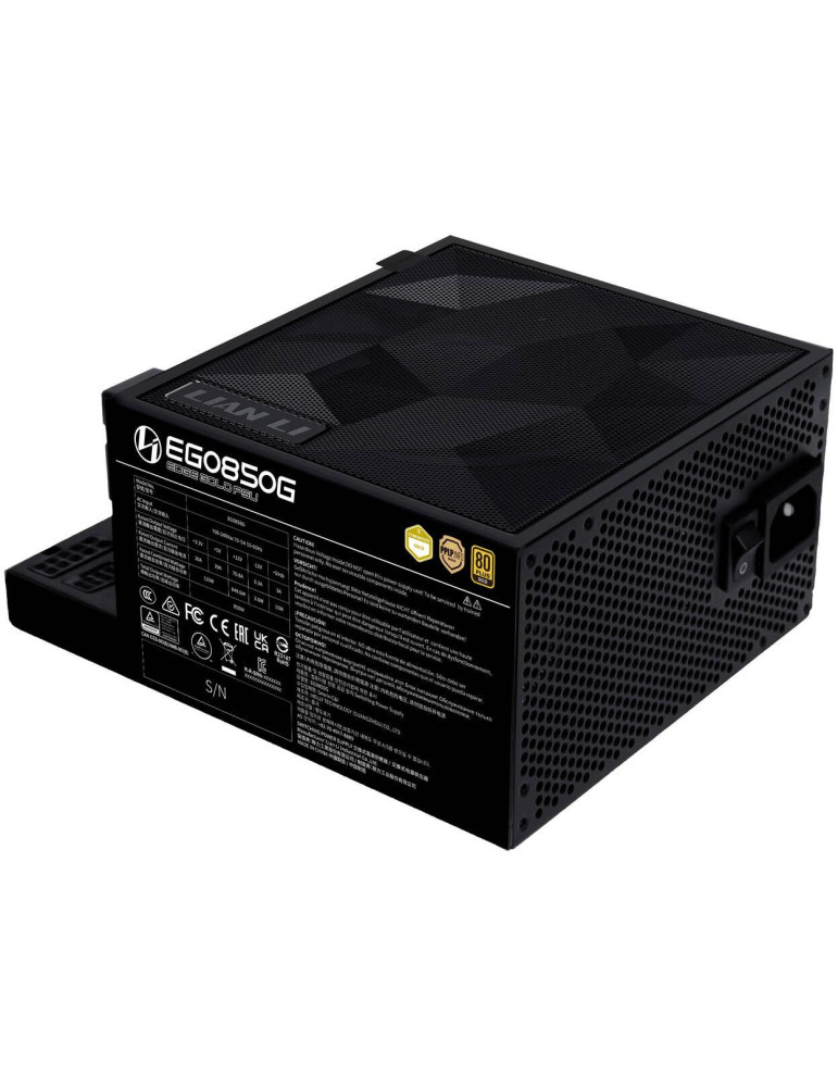 Модулно захранване Lian Li EDGE EGO850 Black, 850W 80+ Gold PCIe 5.1 ATX 3.1, 120mm вентилатор - G9P.EG0850G.B000.EU - 3