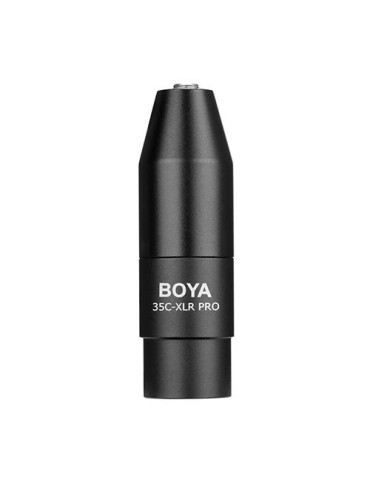 Конвертор BOYA 3.5mm TRS към XLR 35C-XLR Pro, 12-48V Phantom Power, черен - BOYA-35C-XLR-PRO - 1
