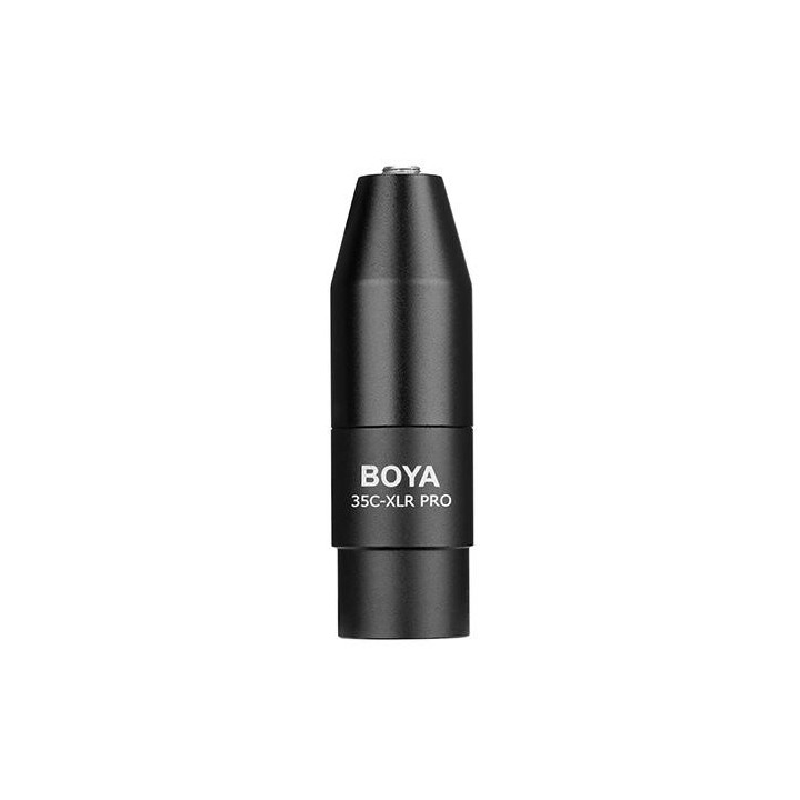 Конвертор BOYA 3.5mm TRS към XLR 35C-XLR Pro, 12-48V Phantom Power, черен - BOYA-35C-XLR-PRO - 1