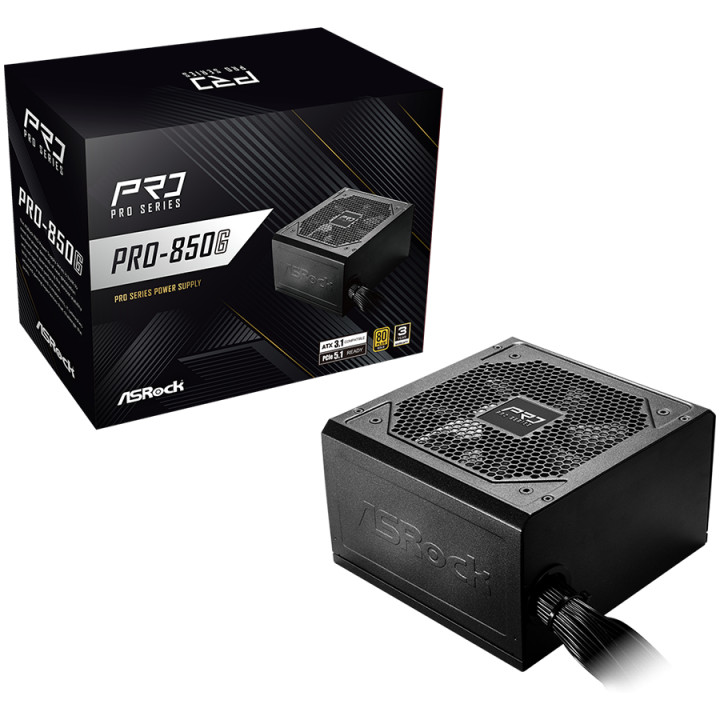 Захранване ASROCK PRO-850G, 850W, 80 Plus Gold, Non Modular - 1