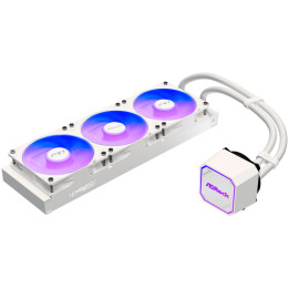 Водно охлаждане за процесор ASROCK Pro White 360 ARGB, 360mm AiO, AM5/AM4/LGA1851/LGA1700, 3x120mm, RGB LED - 4711581493544 - 1