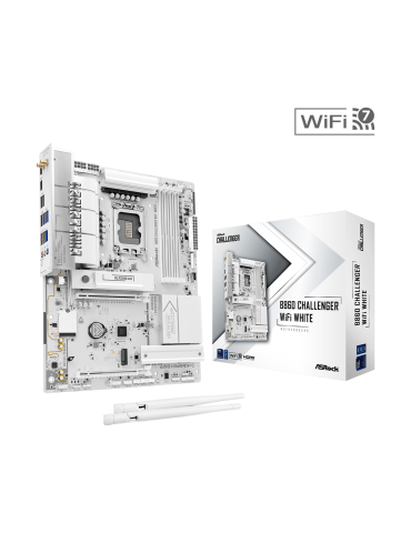 Дънна платка ASRock B860 Challenger White WIFI, LGA 1851, Intel B860, DDR5 до 256GB, PCIe 5.0, Wi-Fi 7 - 4711581494183 - 1