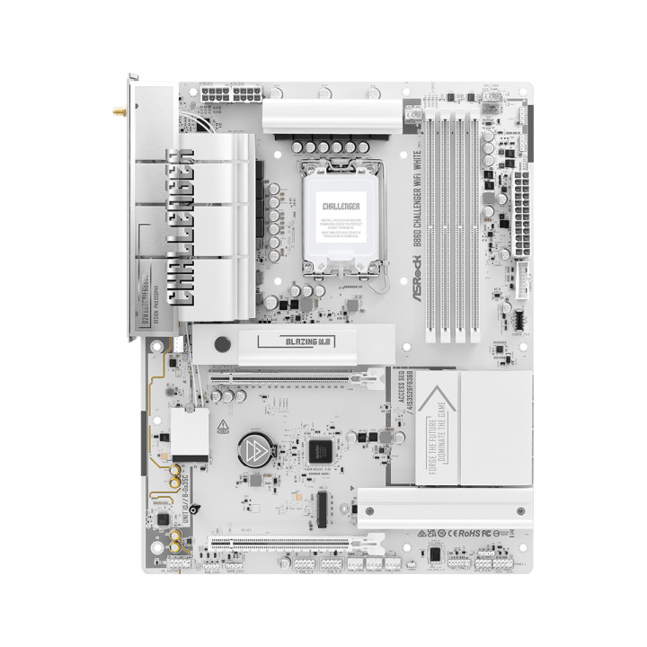 Дънна платка ASRock B860 Challenger White WIFI, LGA 1851, Intel B860, DDR5 до 256GB, PCIe 5.0, Wi-Fi 7 - 4711581494183 - 2
