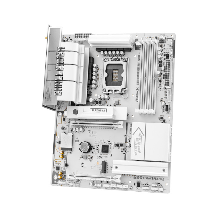 Дънна платка ASRock B860 Challenger White WIFI, LGA 1851, Intel B860, DDR5 до 256GB, PCIe 5.0, Wi-Fi 7 - 4711581494183 - 4