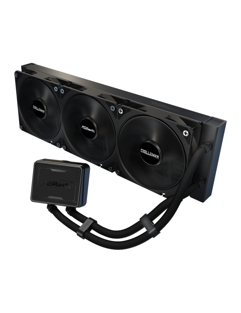 Водно охлаждане за процесор ASROCK Challenger Pure 360, 360mm AIO, AM4/AM5/LGA1700/LGA1851, 120x120x25mm вентилатор, 27dBA - 471