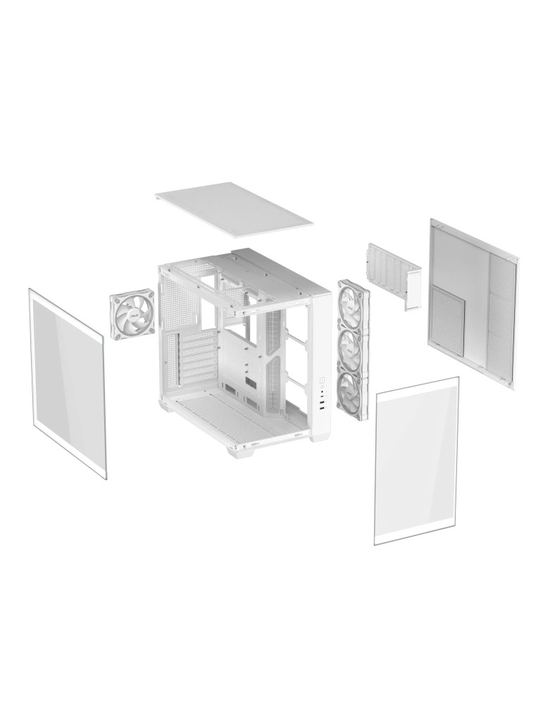 Кутия за компютър ASUS A32 PLUS, Mid Tower, Tempered Glass, 4x120mm ARGB вентилатора, ATX/Micro ATX/Mini ITX - 90DC00S3-B19000 -