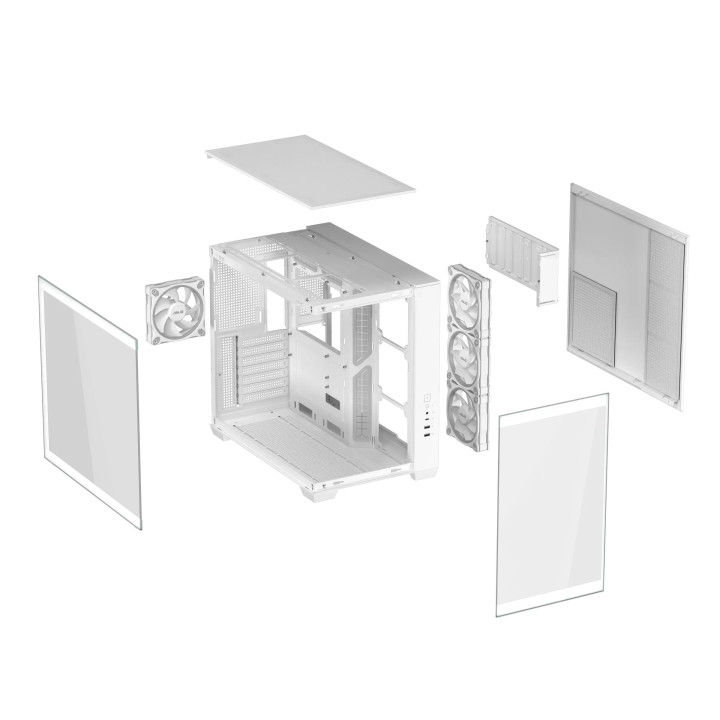 Кутия за компютър ASUS A32 PLUS, Mid Tower, Tempered Glass, 4x120mm ARGB вентилатора, ATX/Micro ATX/Mini ITX - 90DC00S3-B19000 -