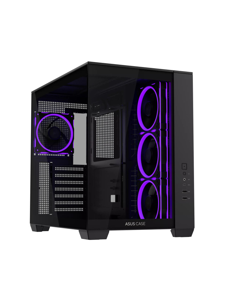 Кутия за компютър ASUS A32 PLUS, Mid Tower, Tempered Glass, 4x ARGB вентилатора, ATX/Micro ATX/Mini ITX - 90DC00S0-B19000 - 1