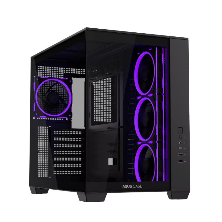 Кутия за компютър ASUS A32 PLUS, Mid Tower, Tempered Glass, 4x ARGB вентилатора, ATX/Micro ATX/Mini ITX - 90DC00S0-B19000 - 1