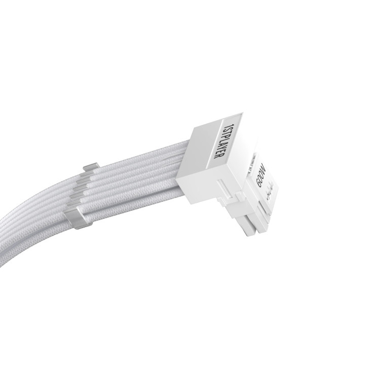 Модулен кабел 1stPlayer Custom Sleeved Modding Cable White - PCIe 5.0 12VHPWR M/M - FM2-B-WH